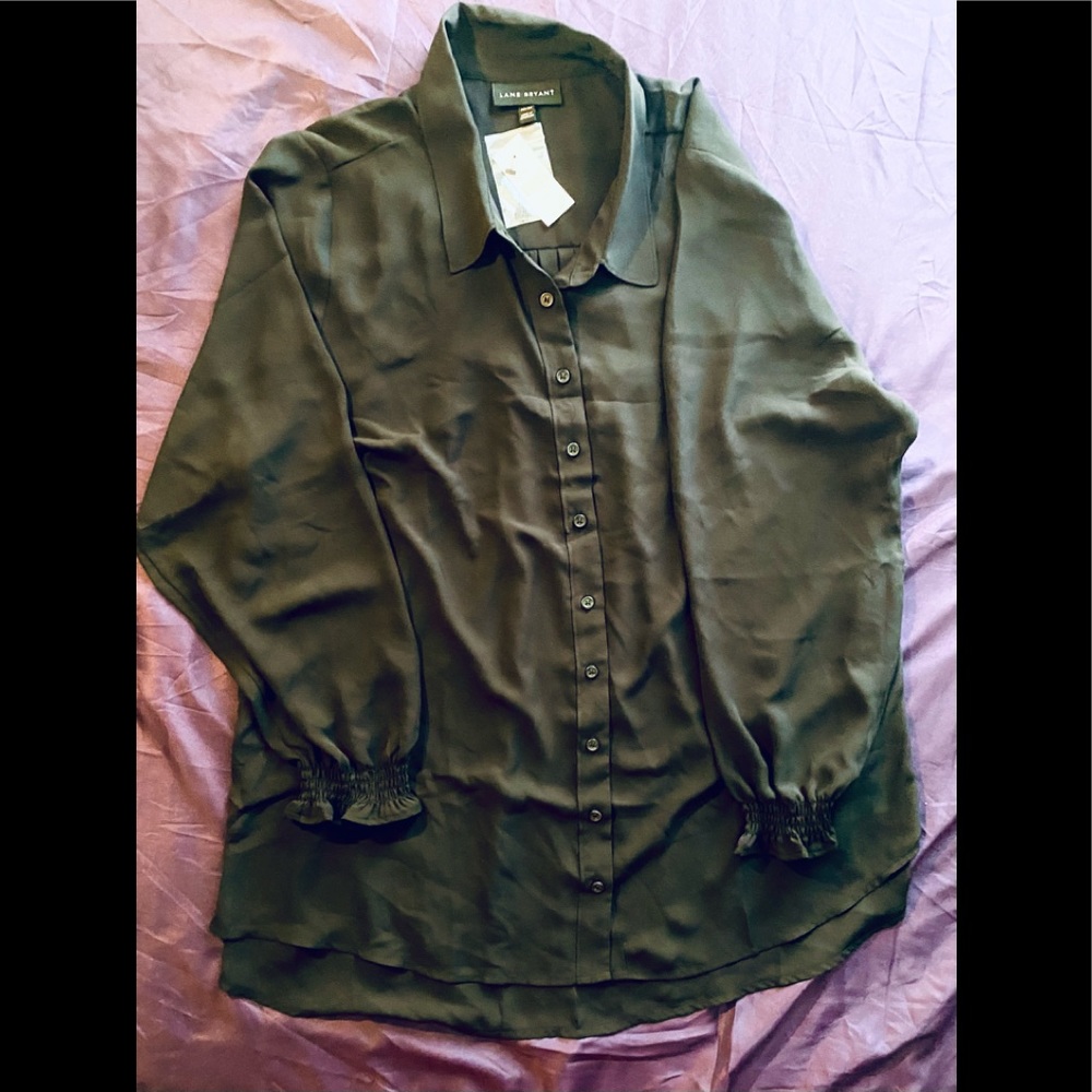 Lane Bryant Black Button Down Blouse
